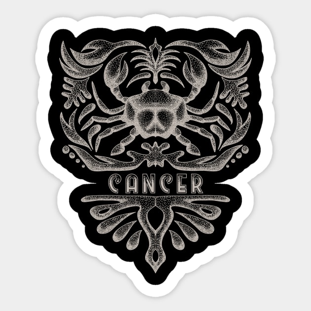 Cancer Zodiac Sign Vintage Astrology Sticker by letnothingstopyou